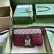 Fortok Gucci GG Canvas Mini Shoulder Bag Burgundy 21.5x14x7cm - 1