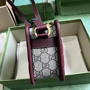 Fortok Gucci GG Canvas Mini Shoulder Bag Burgundy 21.5x14x7cm - 6