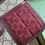 Fortok Gucci GG Canvas Mini Shoulder Bag Burgundy 21.5x14x7cm - 3