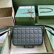 Fortok Gucci GG Canvas Mini Shoulder Bag Green 21.5x14x7cm - 3