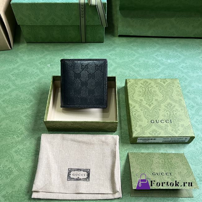 Fortok Gucci Black GG Canvas Wallet 760320 10x10cm - 1