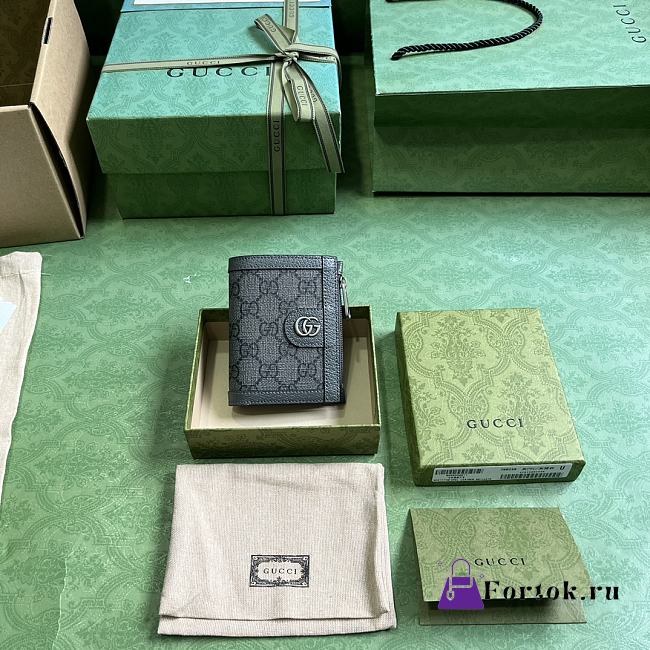 Fortok Gucci Grey Ophidia GG Wallet 760238 8.5x11.5x2cm - 1