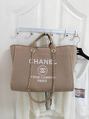 Fortok Chanel Mixed Fibers Deauville Tote Beige 38cm - 1