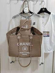 Fortok Chanel Mixed Fibers Deauville Tote Beige 38cm - 5