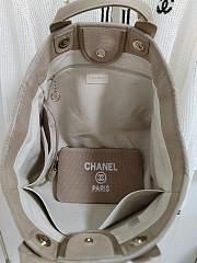 Fortok Chanel Mixed Fibers Deauville Tote Beige 38cm - 4