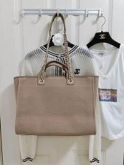 Fortok Chanel Mixed Fibers Deauville Tote Beige 38cm - 2
