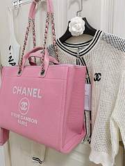 Fortok Chanel Mixed Fibers Deauville Tote Pink 38cm - 2