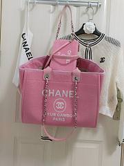 Fortok Chanel Mixed Fibers Deauville Tote Pink 38cm - 4