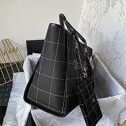 Fortok Chanel Deauville Cotton & Calfskin Tote Bag Black AS93786 36cm - 6