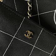 Fortok Chanel Deauville Cotton & Calfskin Tote Bag Black AS93786 36cm - 5