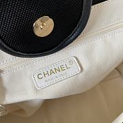 Fortok Chanel Deauville Cotton & Calfskin Tote Bag Black AS93786 36cm - 3