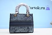 Fortok Dior Lady Sac à Main Blue Bag 24cm - 5