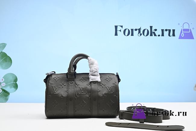 Fortok Louis Vuitton Keepall XS Bag Black M57961 21x12x9cm - 1
