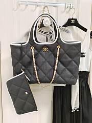 Fortok Chanel 23M Coco Beach Bag Black and White  - 1