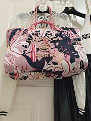 Fortok Chanel 23A Deauville Flower Pattern Shopping Bag Pink 38cm - 2