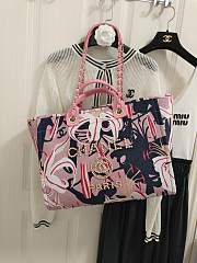 Fortok Chanel 23A Deauville Flower Pattern Shopping Bag Pink 38cm - 3