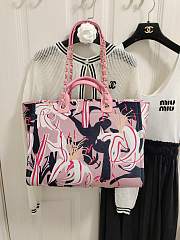 Fortok Chanel 23A Deauville Flower Pattern Shopping Bag Pink 38cm - 5