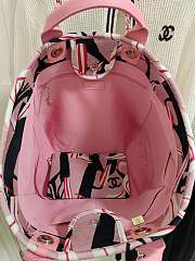 Fortok Chanel 23A Deauville Flower Pattern Shopping Bag Pink 38cm - 4