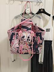 Fortok Chanel 23A Deauville Flower Pattern Shopping Bag Pink 38cm - 6