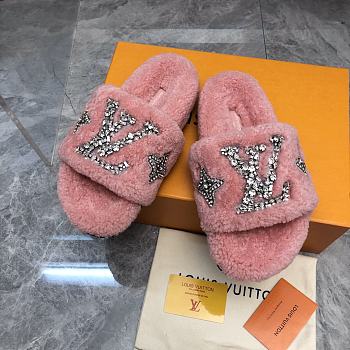 Fortok Louis Vuitton 2023 Wool Slippers Pink