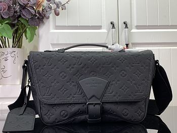 Fortok Louis Vuitton Montsouris Messenger Bag Black M46685 34x19x11cm 