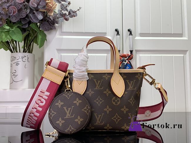 Fortok Louis Vuitton Neverfull BB Handbag Pink Strap M46705 24x14x9cm  - 1