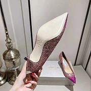 Fortok Jimmy Choo Pink Love 65 Glittered Pumps  - 6
