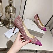 Fortok Jimmy Choo Pink Love 65 Glittered Pumps  - 5