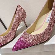 Fortok Jimmy Choo Pink Love 65 Glittered Pumps  - 2