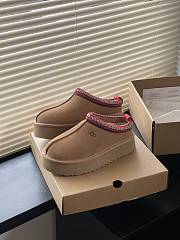 Fortok Ugg Brown Tazz Flatform Suede Slippers - 1