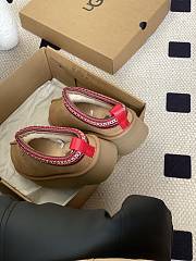 Fortok Ugg Brown Tazz Flatform Suede Slippers - 4