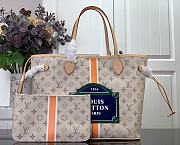 Fortok Louis Vuitton Neverfull MM Tote Bag Beige M23501 31x28x14cm - 1