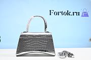 Balenciaga Hourglass Embossed Tote Bag in Silver Color 23x10x14cm - 4