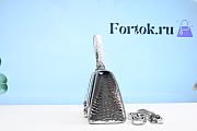 Balenciaga Hourglass Embossed Tote Bag in Silver Color 23x10x14cm - 3