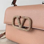 Fortok Valentino Small Vsling Handbag With Jewel Embroidery in Powder Pink 22x16x9cm - 2