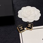 Fortok Chanel Double C Cube Stud Earrings Black/White - 6
