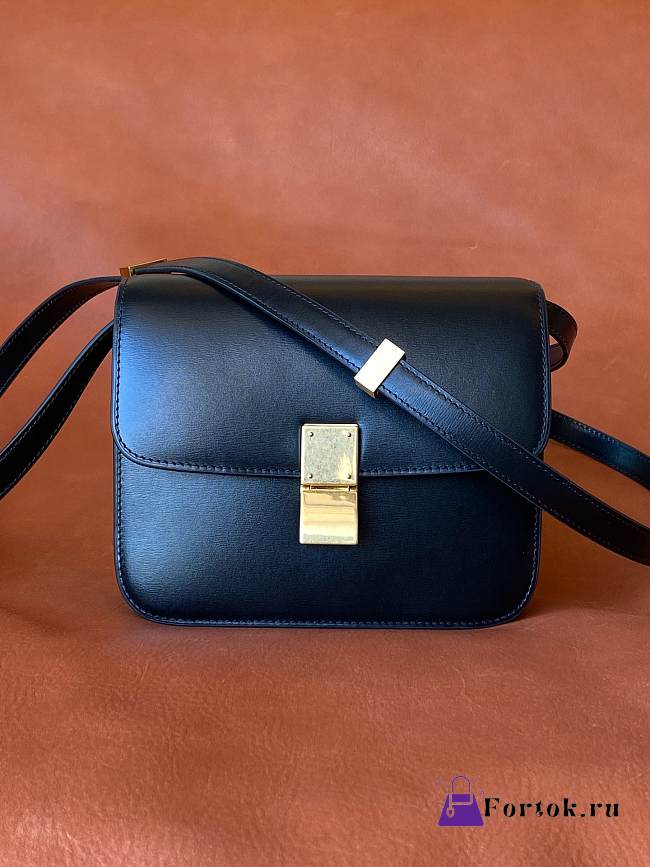 Fortok Celine Classic Bag In Box Calfskin Black 18.5cm - 1