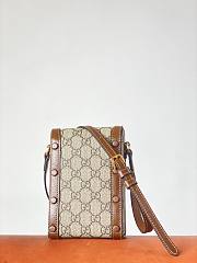 Fortok Gucci Horsebit 1955 Mini Beige And Brown Leather Bag 11.5x17x4cm - 6