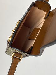 Fortok Gucci Horsebit 1955 Mini Beige And Brown Leather Bag 11.5x17x4cm - 3