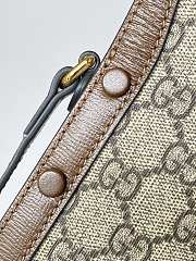 Fortok Gucci Horsebit 1955 Mini Beige And Brown Leather Bag 11.5x17x4cm - 4