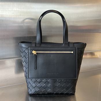 Fortok Bottega Veneta Small Flip Flap Black 23x18.5x15cm