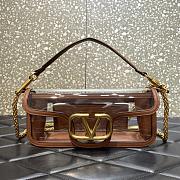 Fortok Valentino Garavani Locò Transparent Shoulder Bag Brown 27x13x6cm - 1