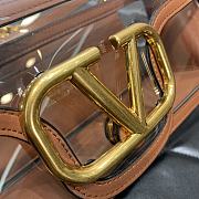 Fortok Valentino Garavani Locò Transparent Shoulder Bag Brown 27x13x6cm - 4