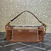 Fortok Valentino Garavani Locò Transparent Shoulder Bag Brown 27x13x6cm - 2