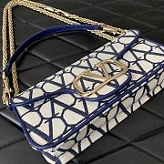 Fortok Valentino Garavani Locò Small Toile Iconographe Tote Bag Blue 27x13x6cm - 6