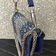 Fortok Valentino Garavani Locò Denim Shoulder Bag With Rhinestones 19x10.5x5cm - 2