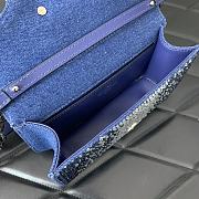 Fortok Valentino Garavani Locò Denim Shoulder Bag With Rhinestones 19x10.5x5cm - 5