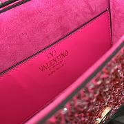 Fortok Valentino Garavani Locò Pink Shoulder Bag With Rhinestones 19x10.5x5cm - 6