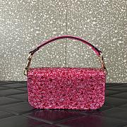 Fortok Valentino Garavani Locò Pink Shoulder Bag With Rhinestones 19x10.5x5cm - 4