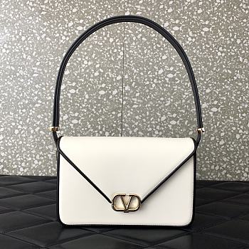 Fortok Valentino Garavani Letter Leather Shoulder Bag White 5080 24x15.5x7cm